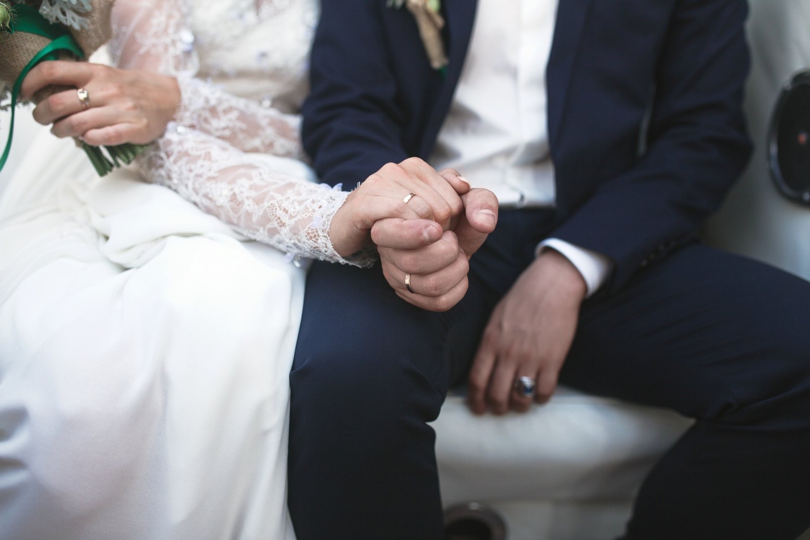 Marriage couple holding hands